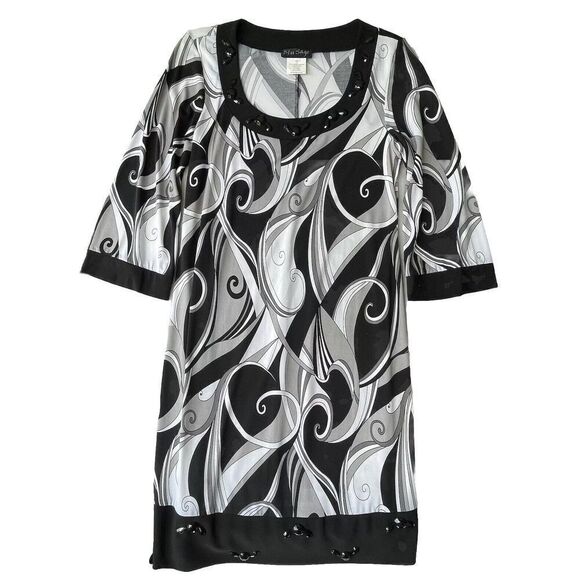 Vintage Y2K Blu Sage‎ Dress Womens Size Medium Beaded Fairy Grunge Whimsigoth - Picture 1 of 9